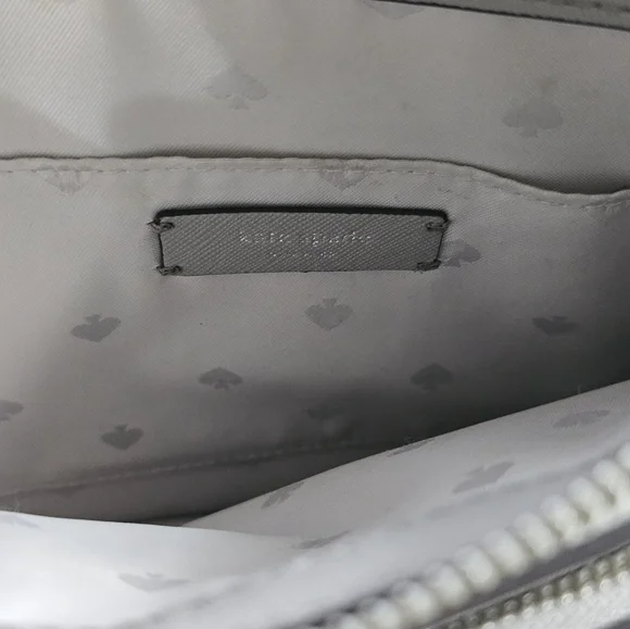 KATE SPADE Duet Colorblock Saffiano Leather Crossbody Bag Cream Gray - Picture 8 of 11